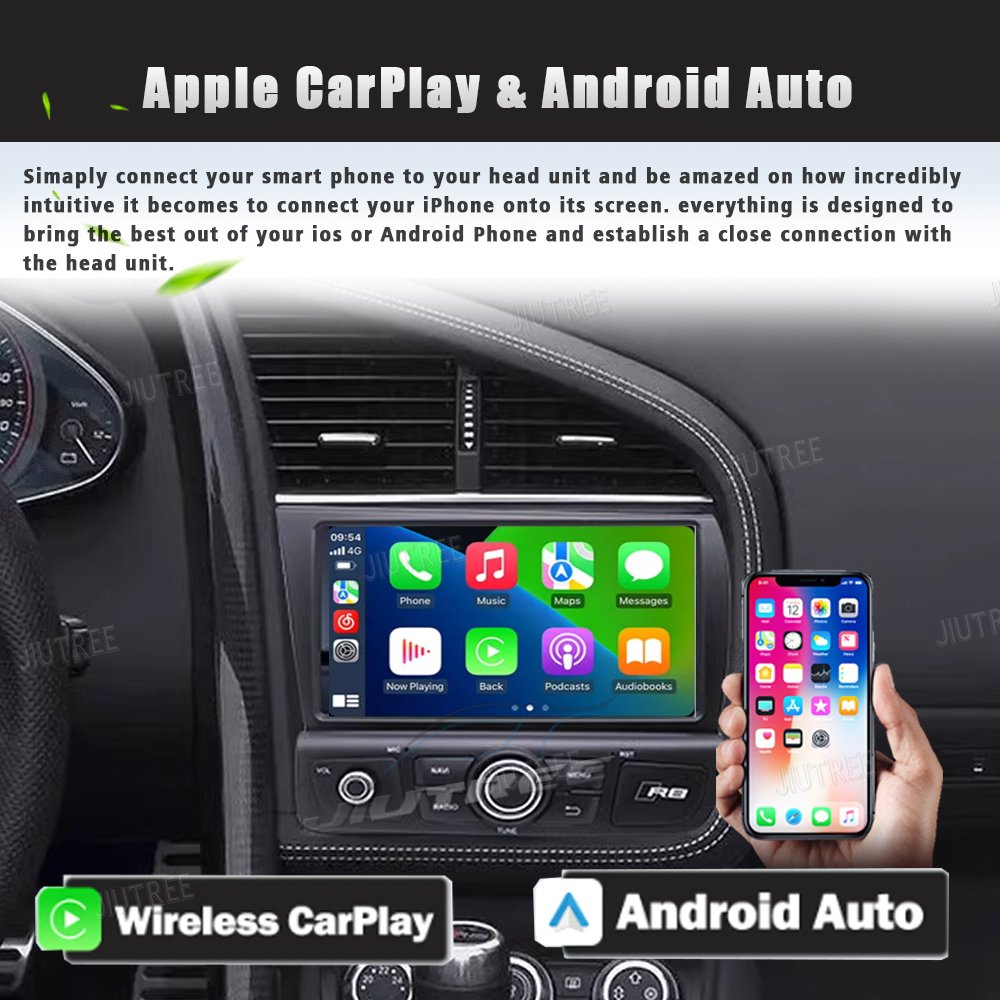 Android 13 For Audi R8 2007-2015 Car GPS Navigation Auto Stereo HeadUnit Multimedia Radio Recorder Music videoPlayer Carplay