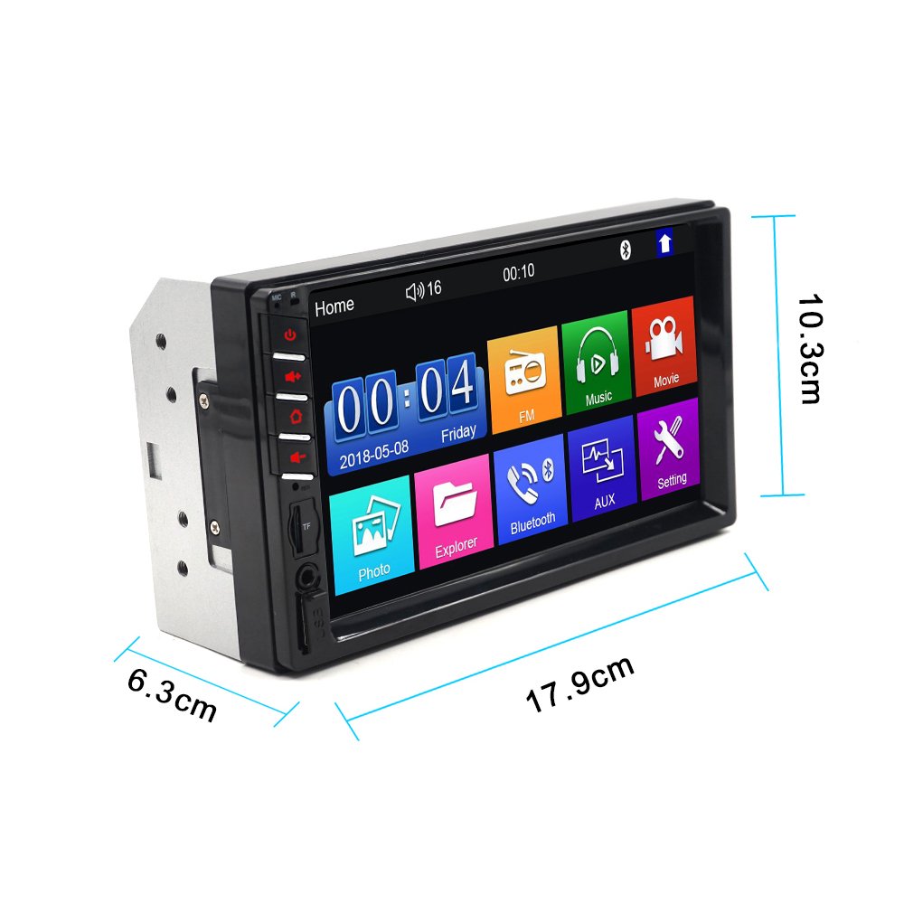 HD full touch screen 7inch 2 din car radio support mirror link