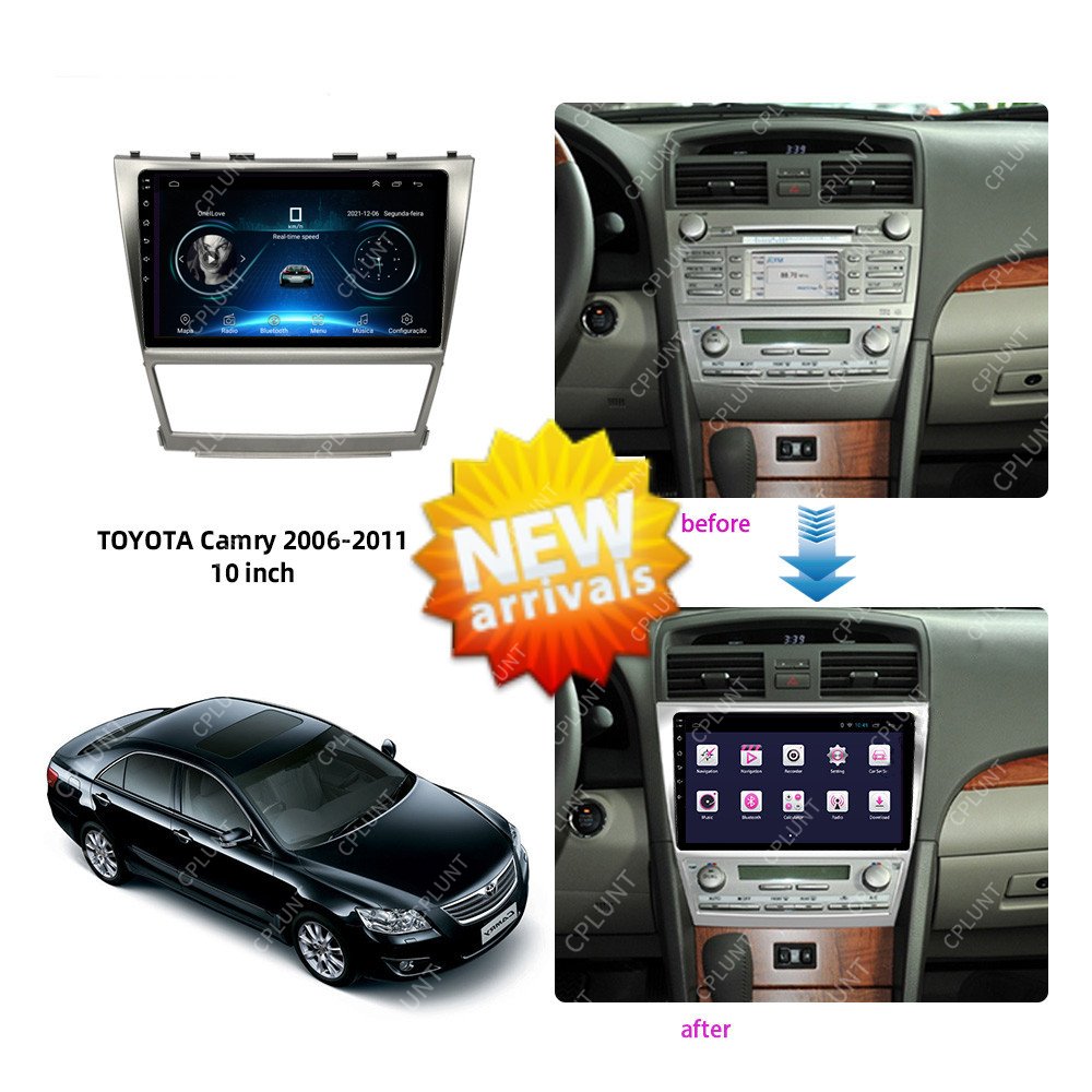 Car Android Screen Android Radio DVD Player Frame Navigation For TOYOTA Camry 2006-2011 10.1INCH Farme