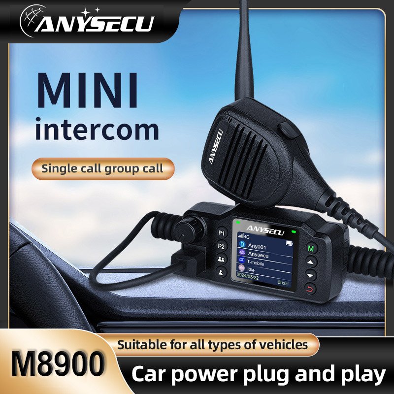 Mini Mobile Radio Anysecu M8900 Android Radio Work with ZELLO /REAL PTT /POC Stars Car Radio 4G Sim Card Walkie Talkie