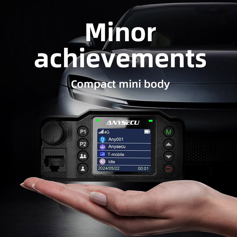 Mini Mobile Radio Anysecu M8900 Android Radio Work with ZELLO /REAL PTT /POC Stars Car Radio 4G Sim Card Walkie Talkie