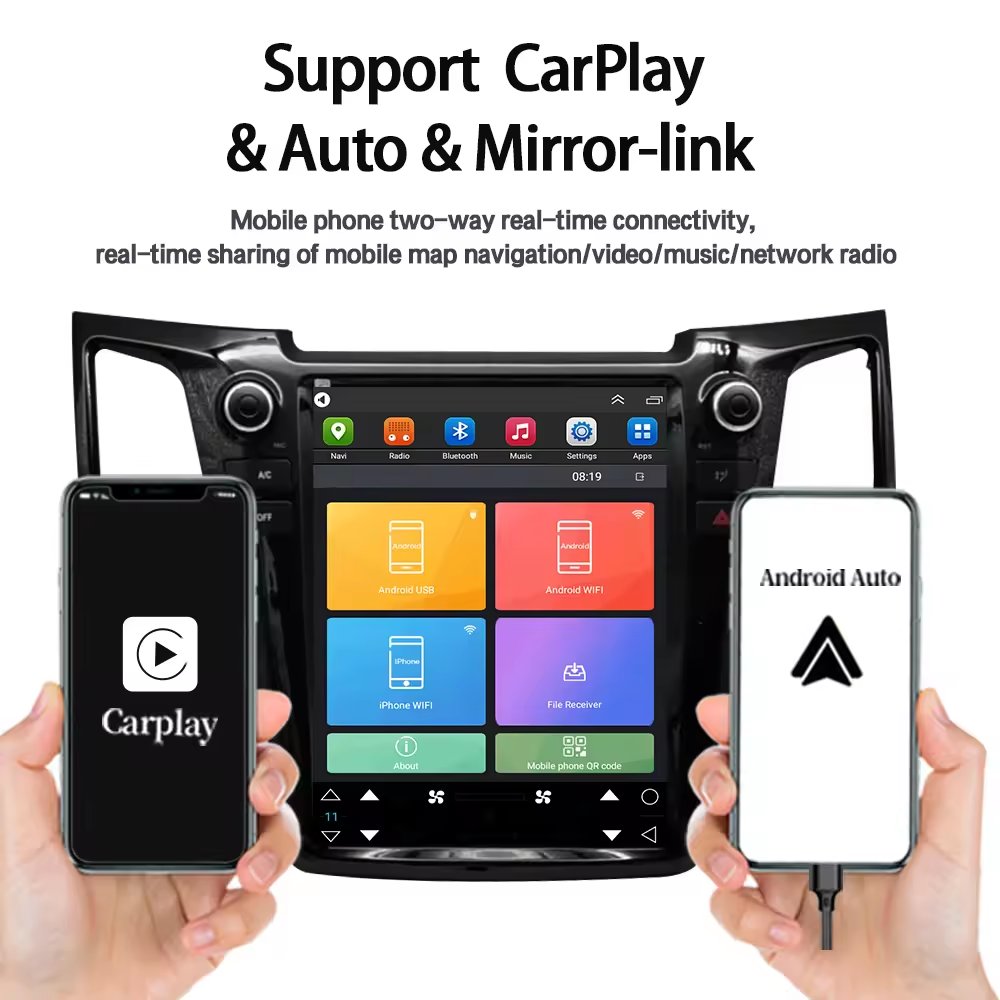 Factory outlet12.1inch Vertical Screen Android Car Stereo Car Dvd Player Navigation 4g Gps For Fortuner 2004-2015