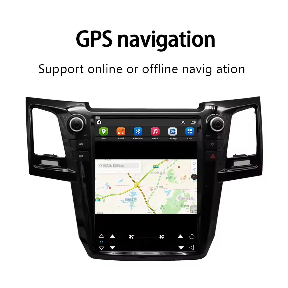 Factory outlet12.1inch Vertical Screen Android Car Stereo Car Dvd Player Navigation 4g Gps For Fortuner 2004-2015
