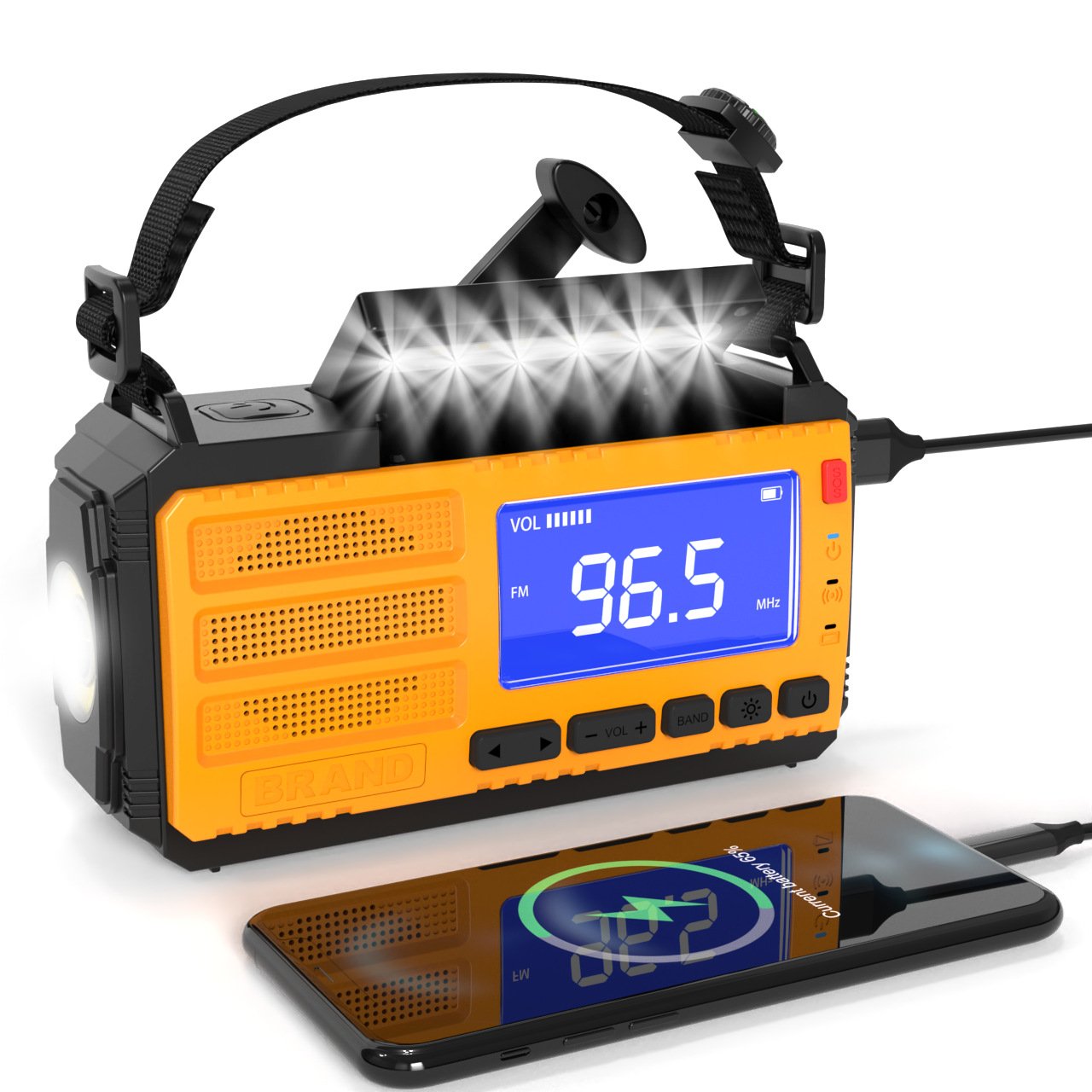 New Model Portable Led Multifunctional Emergency FM/AM/WB Hand Crank Power Bank Rescue Weather Radio