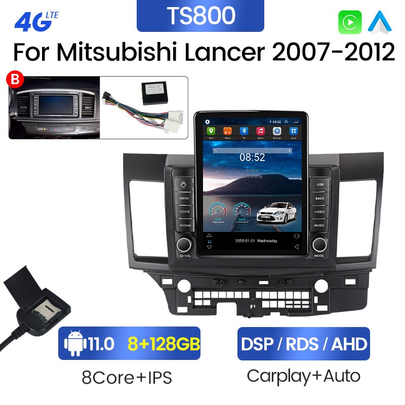 IPS Screen 4G LTE Car play Android System Car Radio For Mitsubishi Lancer 2007-2012 Gps Navigation Car Video