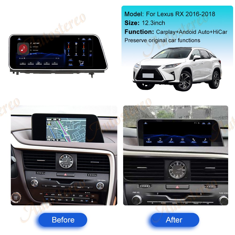 10.25/12.3 inch Linux System Car Radio For Lexus RX 2016-2018 GPS Navigation Stereo Multimedia Player Head Unit Audio DVD