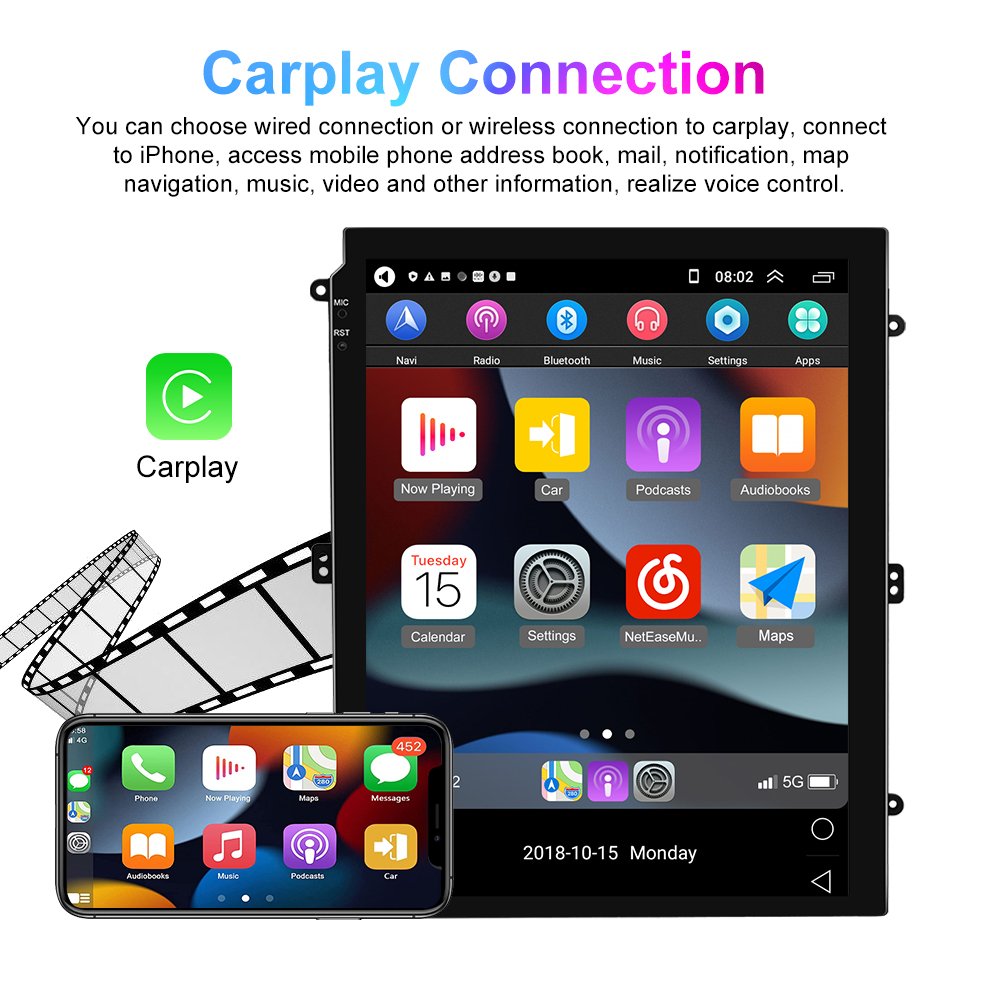 Podofo 9.7Inch Android Car Stereo 1+32G/2+64G Carplay For Lexus RX 2004-2008 Auto Electronics Android Auto BT GPS WIFI