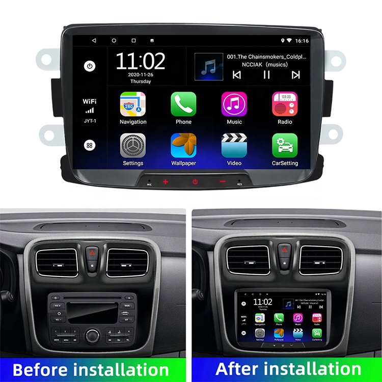 Android 13 4+64G For Dacia Sandero Duster Renault Captur Lada Xray Logan Carplay Car stereo Radio GPS WIFI BT