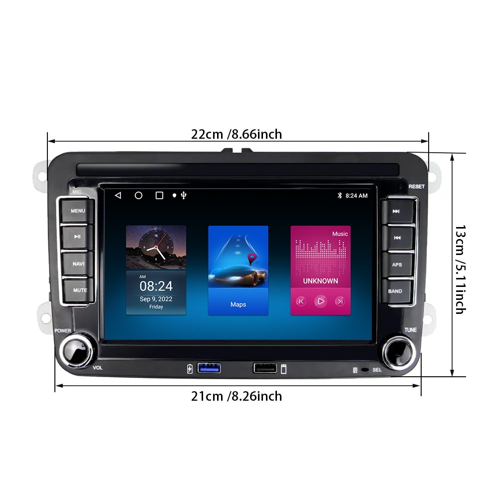 Double Din Android Car Radio 7" Autoradio WIFI GPS USB For VW/Skoda/Seat/Octavia/Golf 5/6/Touran/Passat B6/B7/Jetta
