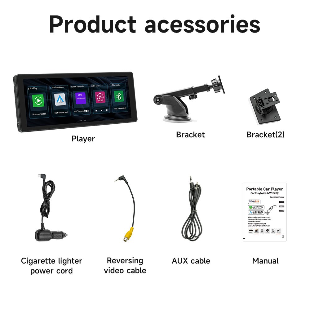10.26"/9.3" Car Mirror Video Recording Wireless Carplay Wireless Driving Recorder Android Auto Android Auto DVR GPS Navigation