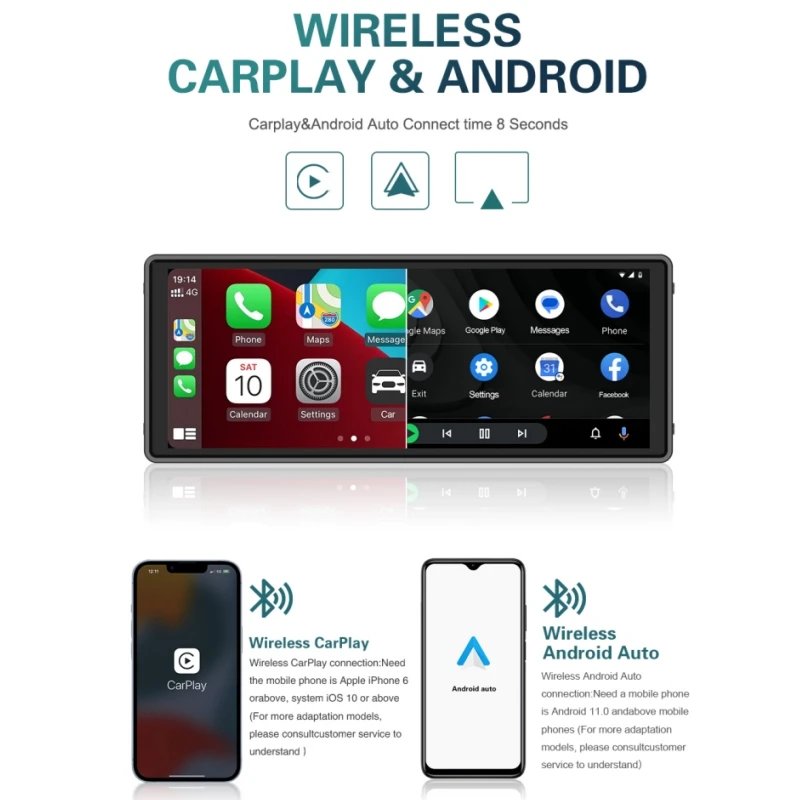 Wireless Carplay Car Radio Universal 10.26 Inch Touch Screen Multimedia Android Auto Video Player Mirror Link Display Navigation
