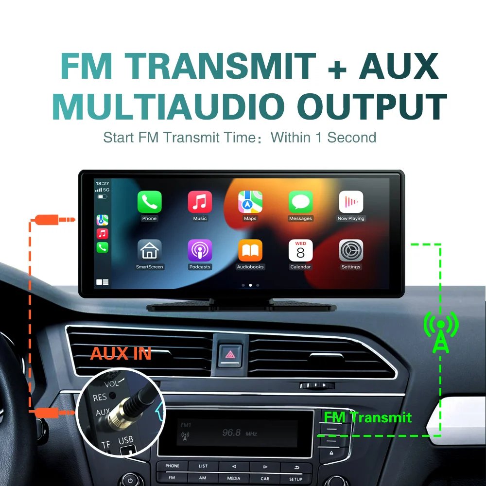 Wireless Carplay Car Radio Universal 10.26 Inch Touch Screen Multimedia Android Auto Video Player Mirror Link Display Navigation