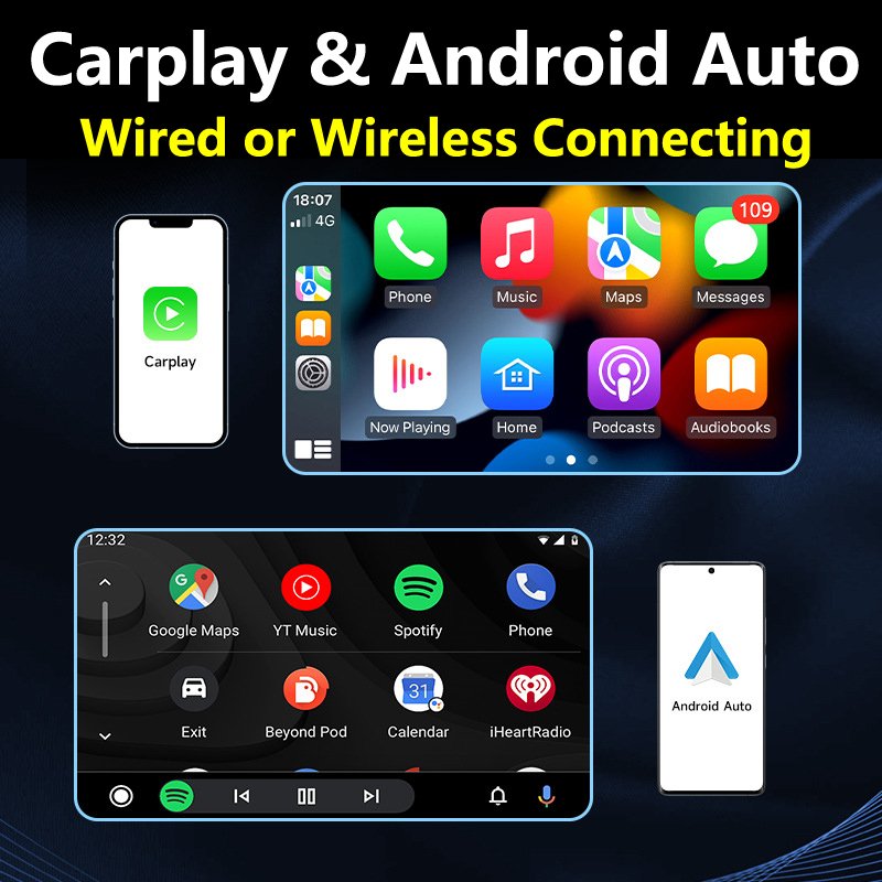Double 2 Din 9 inch auto Estereos Multimedia player Android 13 Car Radio Stereo with Wireless Carplay 1G+32G CP9132 GPS BT Wifi