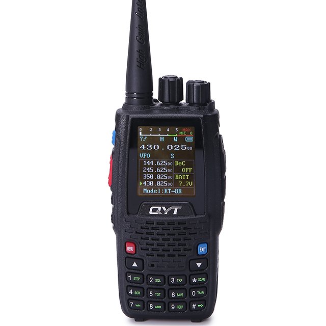 QYT KT-8R quad band cheap handheld long distance camping walkie talkie 10km range radio with colorful screen