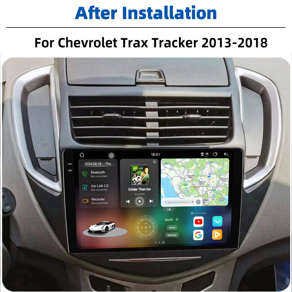 9.5 Inch 2000*1000 2K Android 13 Car DVD Player For Chevrolet Trax Tracker 2013-2018 Carplay Auto DSP GPS Stereo Car Radio