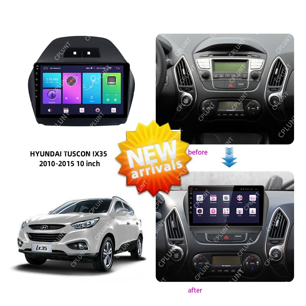 Car DVD Player Frame For HYUNDAI TUSCON IX35 2010-2015 10inch Touch screen Android radio Farme stereo