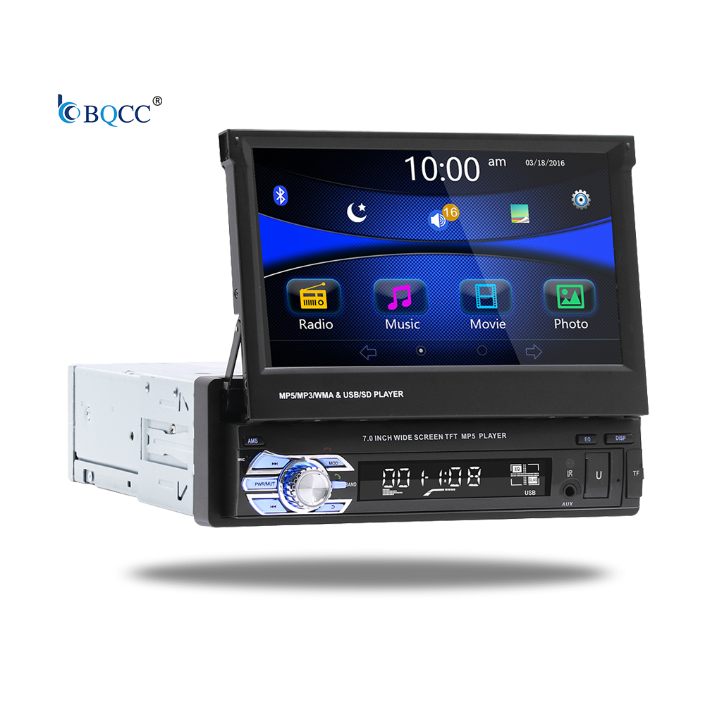 Factory Direct Sale 1 Din 7 Inch 12V Audio With BT Car mp5 player For Universal Car Stereo Support Rear View Camera