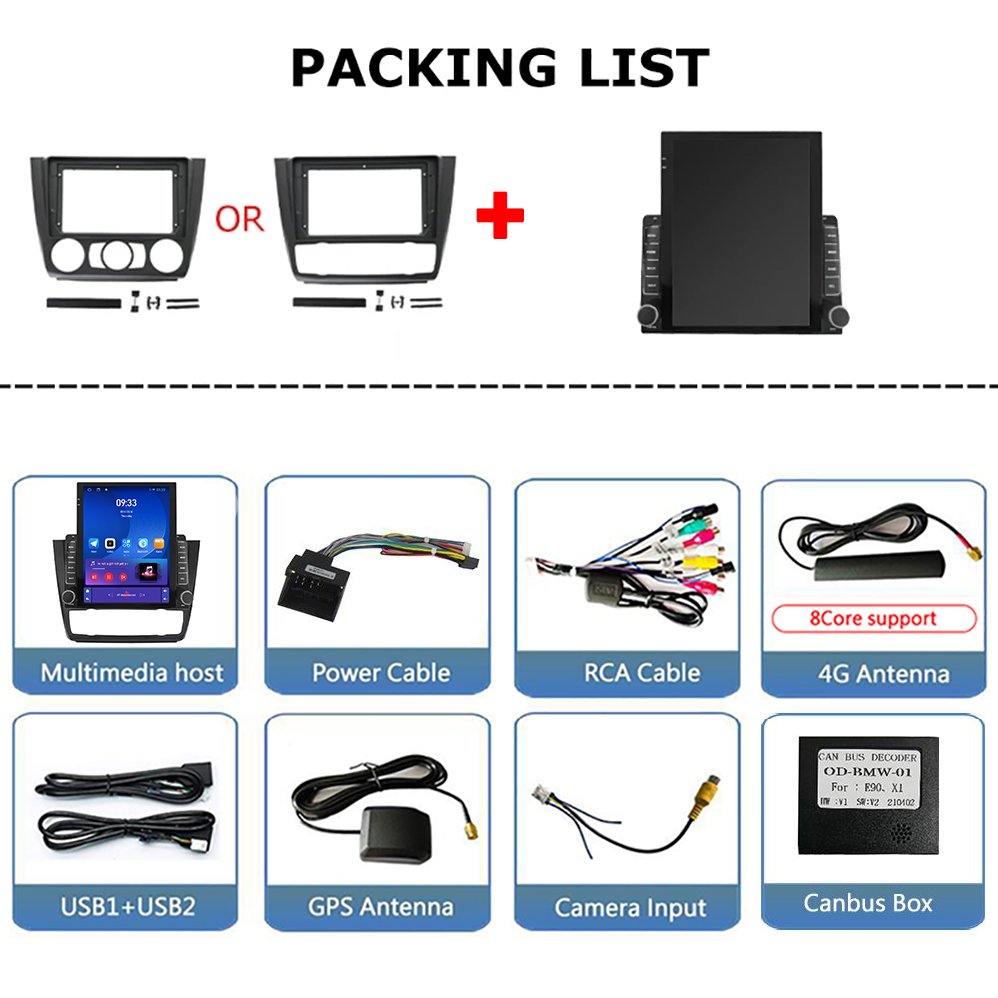 Head Unit 9.7 Inch 2 din android car radio For BMW serie 1 E81 E82 E87 E88 2004-2012 Car Player radio auto Wireless Carplay