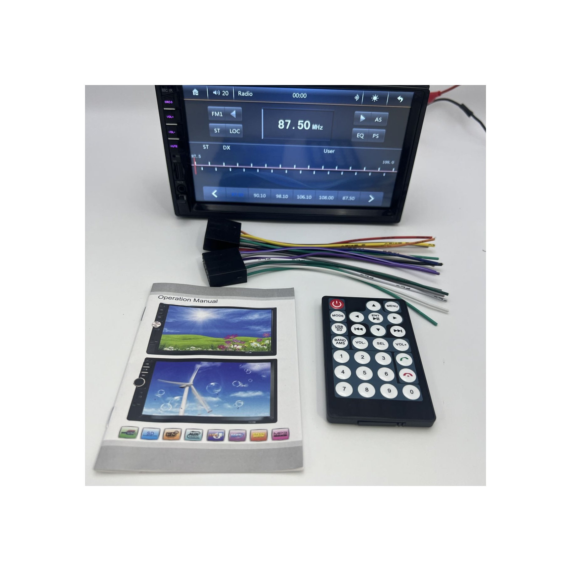 7034 DVD player 7 inch car stereo BT Radio TFT touch screen MP3 MP4 car DVD player