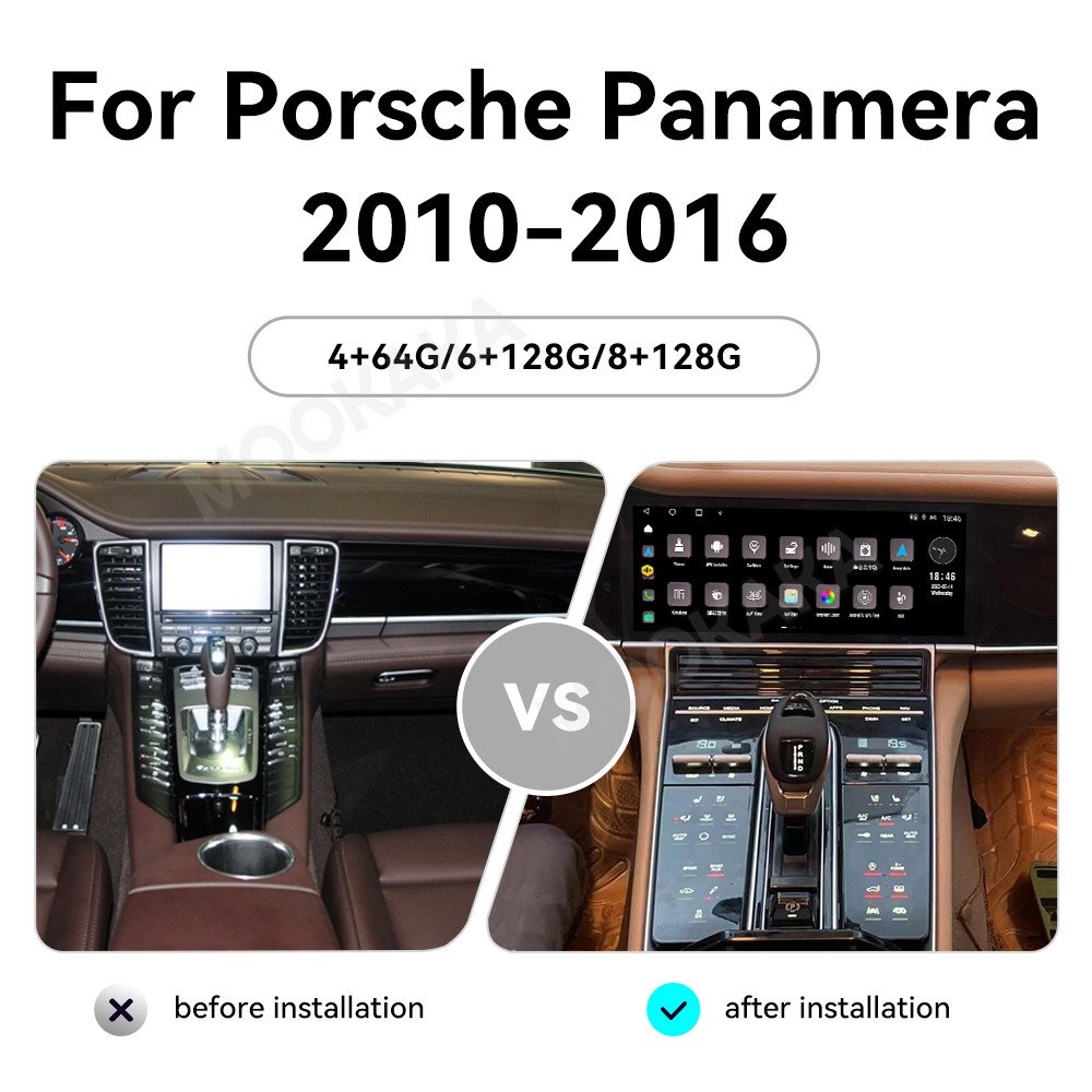 MOOKAKA 12.3 Inch Car DVD Player For Porsche Panamera 2010-2016 Auto Electronics Car Radio Multimedia GPS Navigation 4G Carplay
