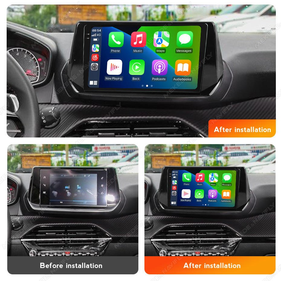 9inch Android 13 Touch screen AUTO CarPlay BT Navigation DVD player for Peugeot 2008-2020 Car Radio Android Player