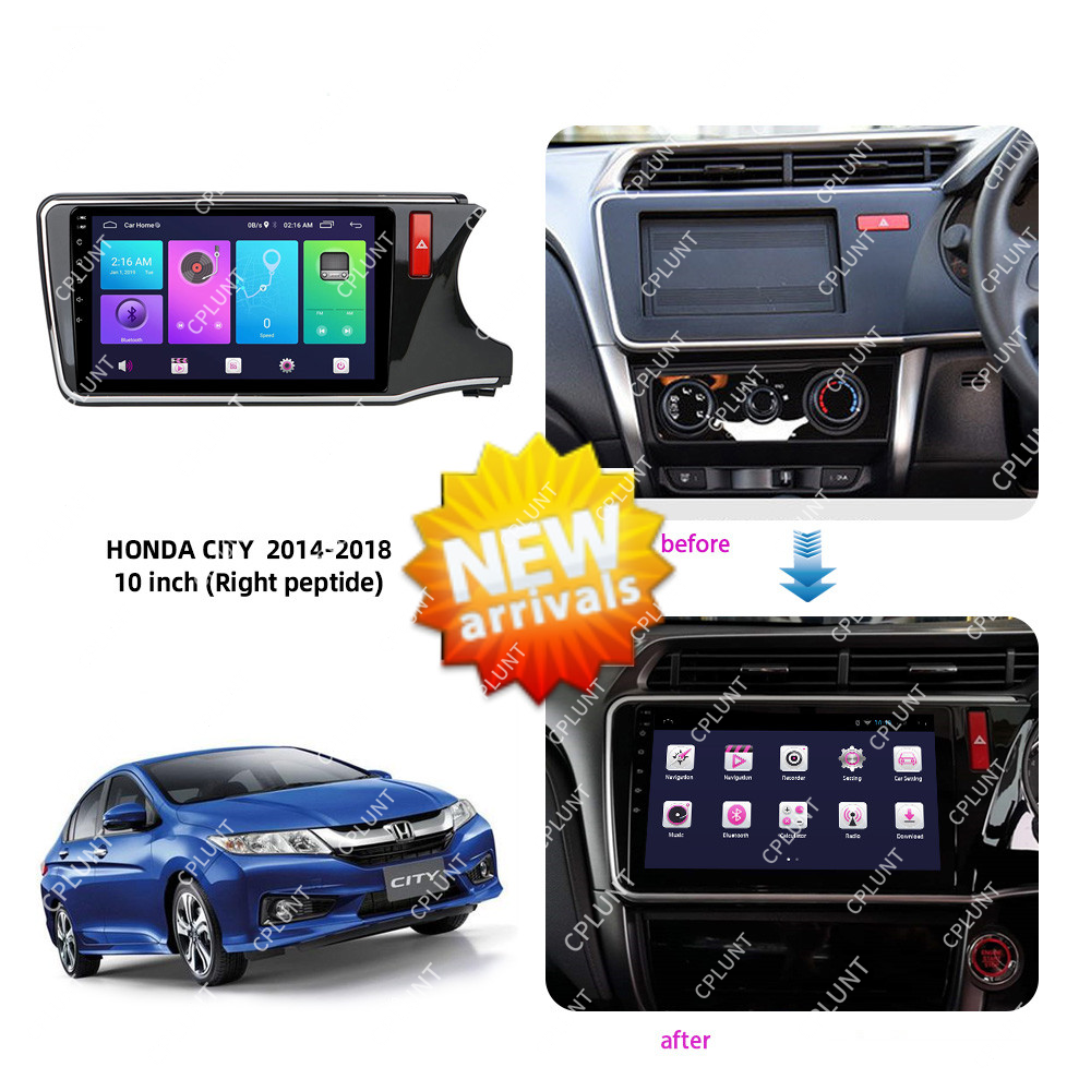 Car DVD Player Frame For HONDA CITY 2014-2018 RHD 10INCH Android radio Farme stereo