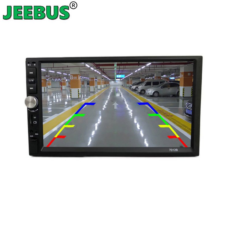 JEEBUS HD 7inch Android Touch Screen Auto Car Radio with MP5 Player with Ram 1500 Tailgate Handle Reverse Camera