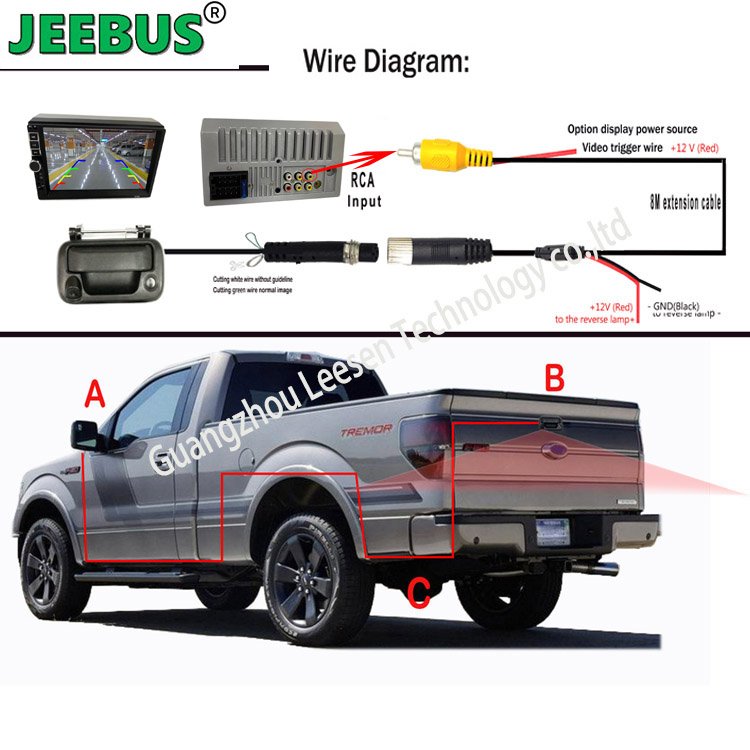 JEEBUS HD 7inch Android Touch Screen Auto Car Radio with MP5 Player with Ram 1500 Tailgate Handle Reverse Camera