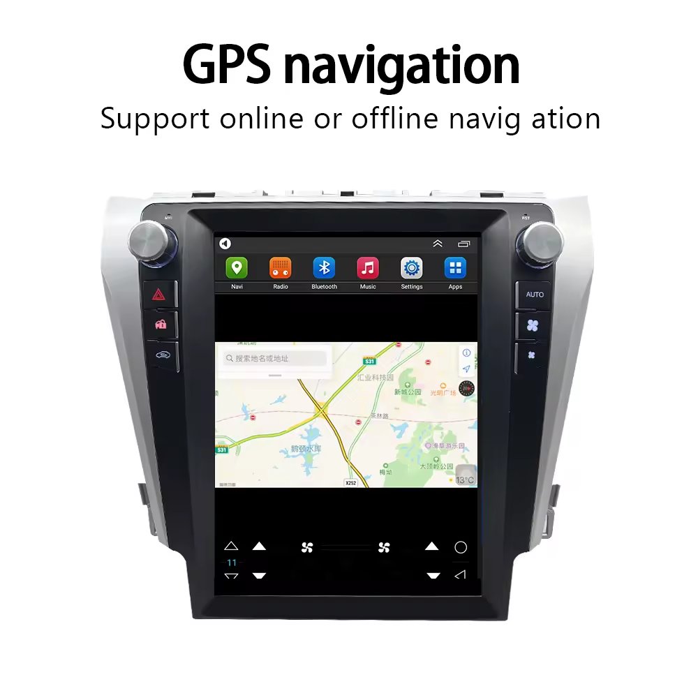 lelv or Toyota Camry 2012 2013-2017 Android Car Radio Stereo Autoradio Tesla Style Screen Multimedia Player Gps