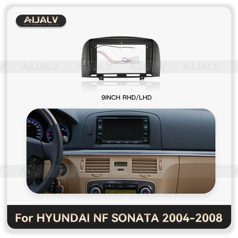 OME/ODM manufacturer plastic frame for HYUNDAI SONATA 2004-2008 LHD Silvery black stereo player car radio Bracket panel