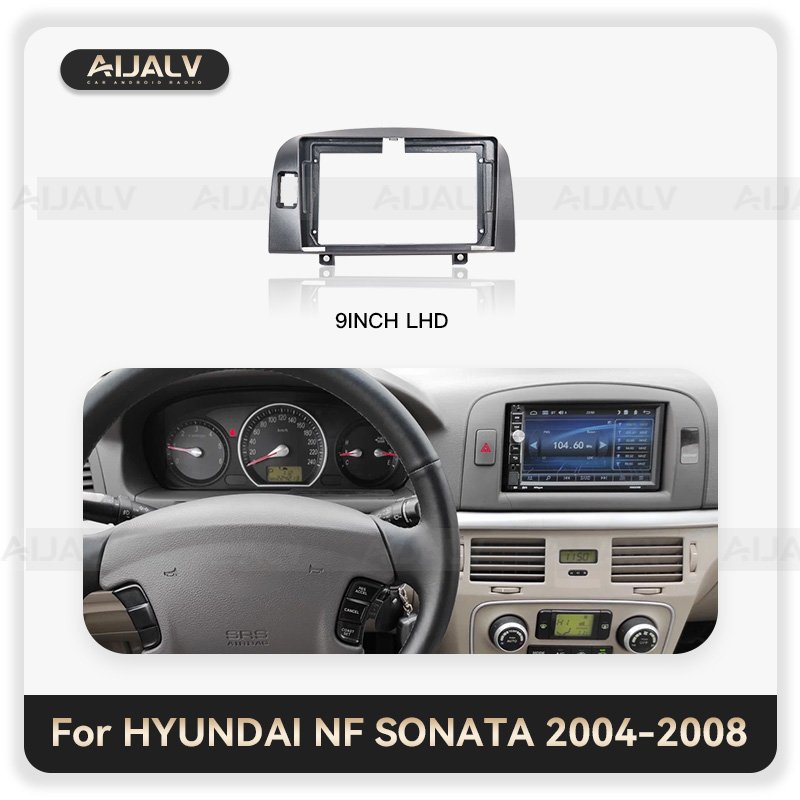 OME/ODM manufacturer plastic frame for HYUNDAI SONATA 2004-2008 LHD Silvery black stereo player car radio Bracket panel