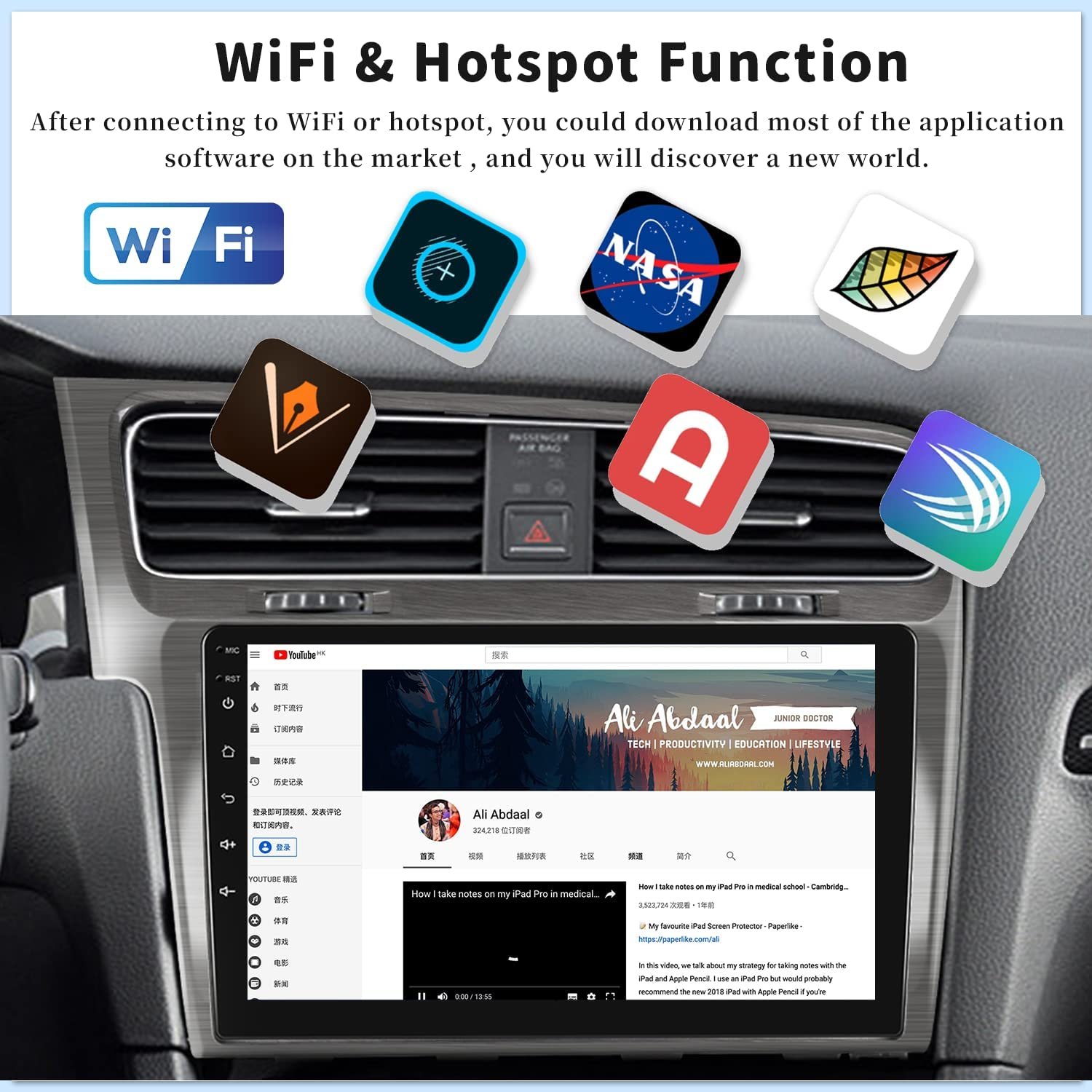 Podofo 10.1'' Android Car Radio For Volkswagen Golf 2013-2018 Autoradio Carplay Android Auto GPS Wifi Hifi Audio FM RDS