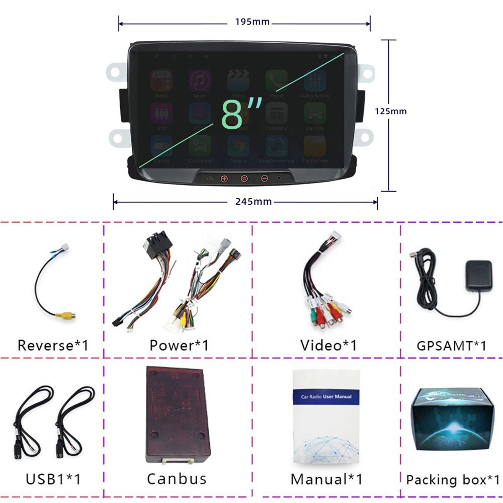 JYT Android10 radio GPS Navigation For Renault Dacia LOGAN sandero Duster Lodgy Lada Xray Captur Dokker Car Multimedia Player