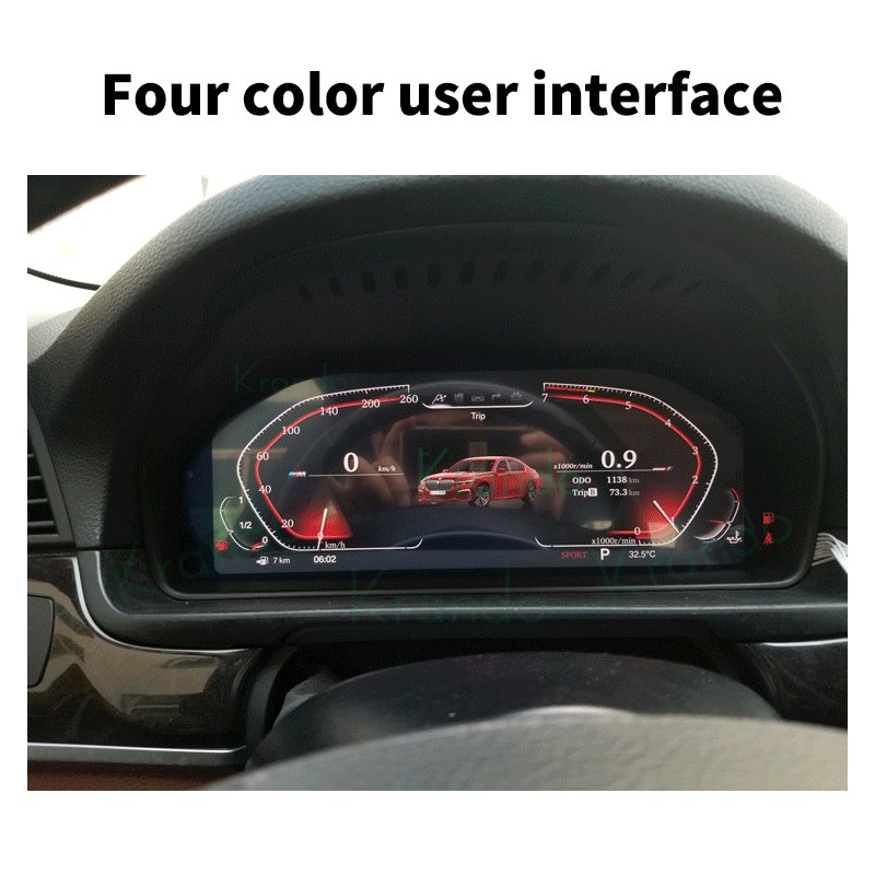 Krando 12.3" Digital Instrument Cluster for BMW 5 Series F10 F11 F18 2009 - 2019 Meter Instrument Cockpit Display LINUX System