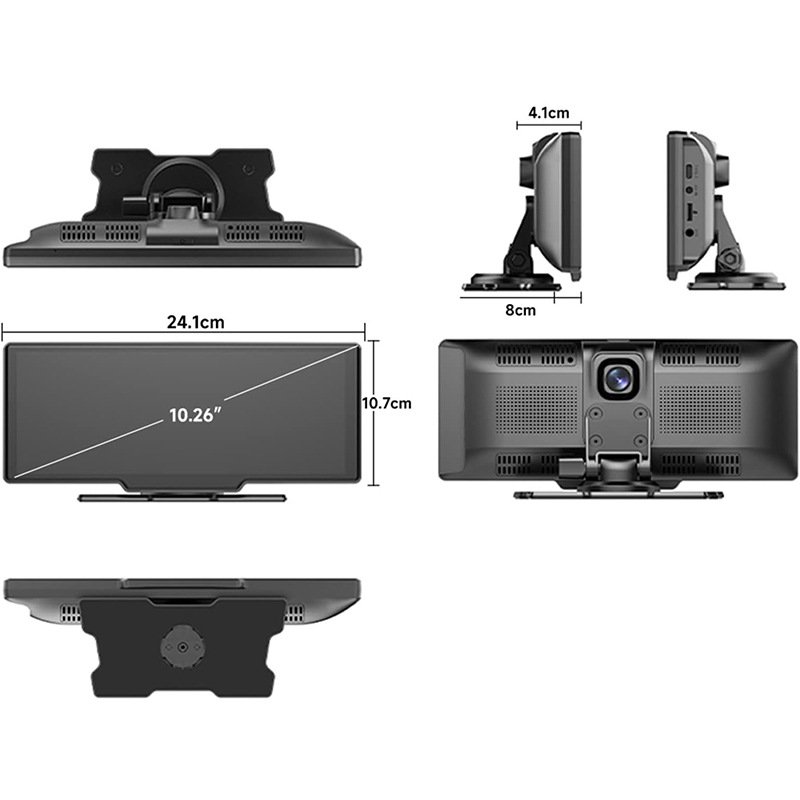 10.26 Inch Smart Screen Car Radio Video Wireless Android Auto Carplay Dashcam Dashboard Dvd Player Car Mp5 Player With Camera