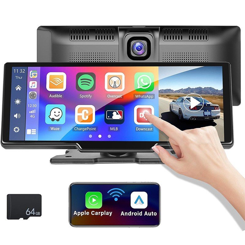 10.26 Inch Smart Screen Car Radio Video Wireless Android Auto Carplay Dashcam Dashboard Dvd Player Car Mp5 Player With Camera