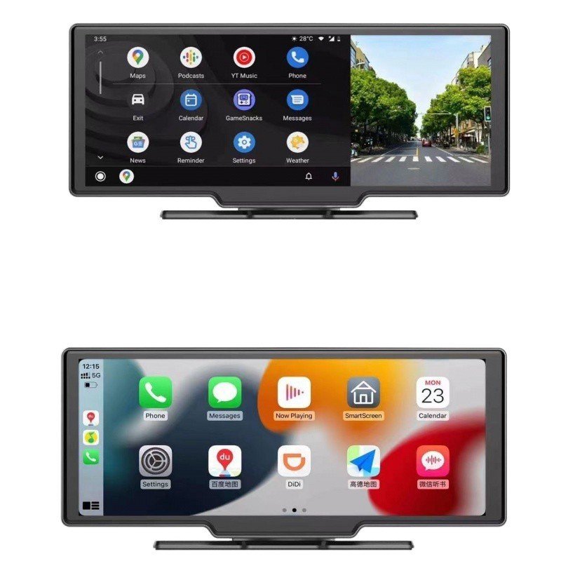10.26 Inch Smart Screen Car Radio Video Wireless Android Auto Carplay Dashcam Dashboard Dvd Player Car Mp5 Player With Camera