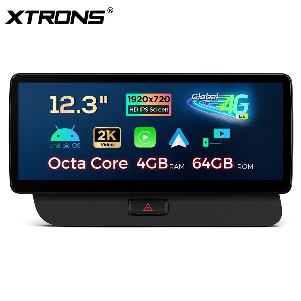 XTRONS 12.3" Car Radio For Audi Q5 (2009-2017) LHD/RHD Android 13 Octa Core 4+64GB 4G LTE Car Monitor multimedia radio system
