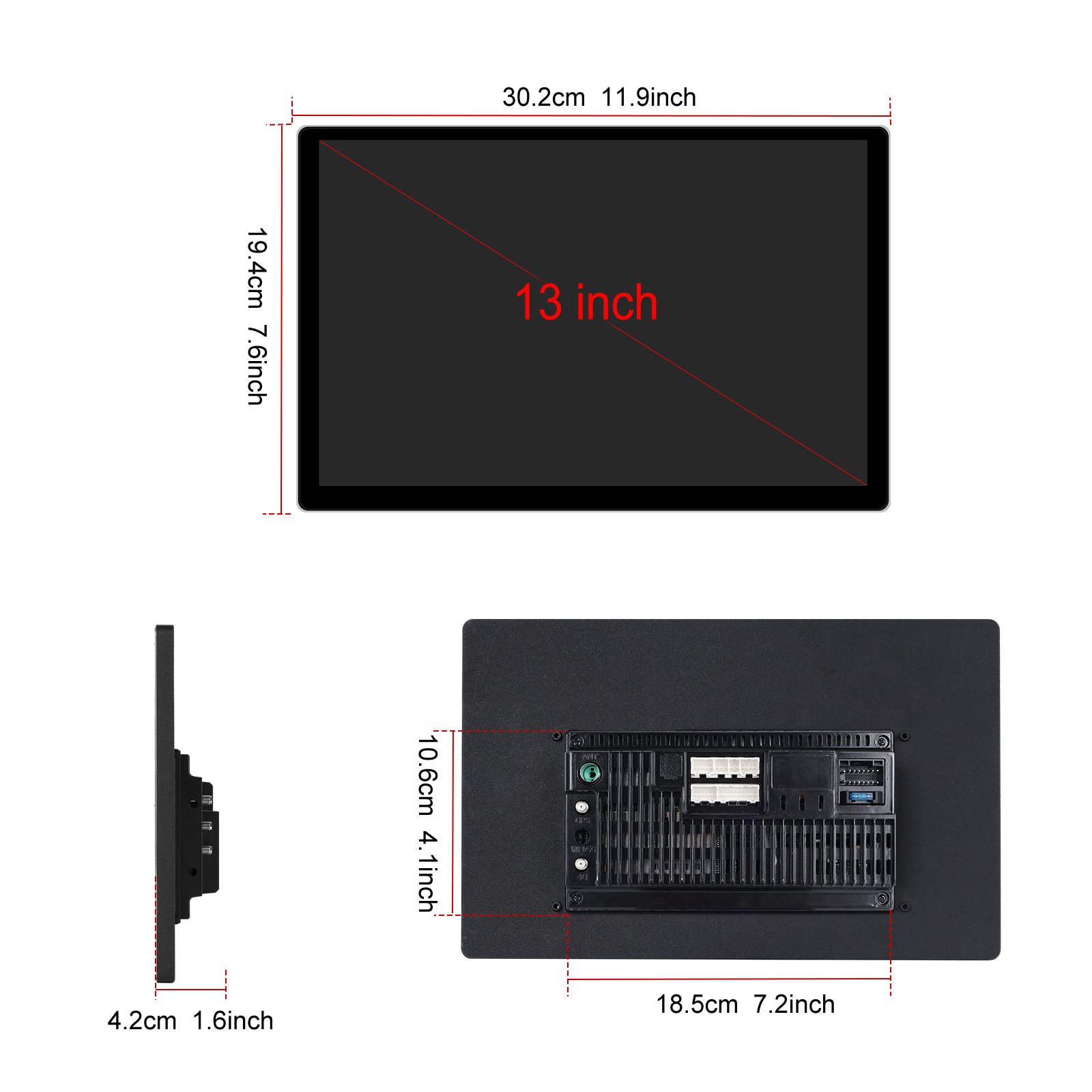 Podofo 13.1'' 2K IPS Large Screen 8-Core 4+64GB Android Car Stereo CarPlay Car Radio with 4G Modem Android Auto WiFi GPS DSP RDS
