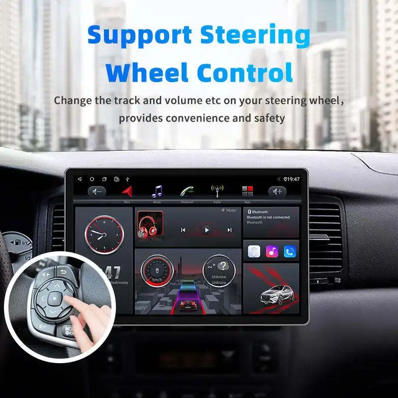 Universal 2Din 13.3inch Android Rotating screen with 360 Degrees Car Radio Android Player Auto CarPlay DSP Car android screen