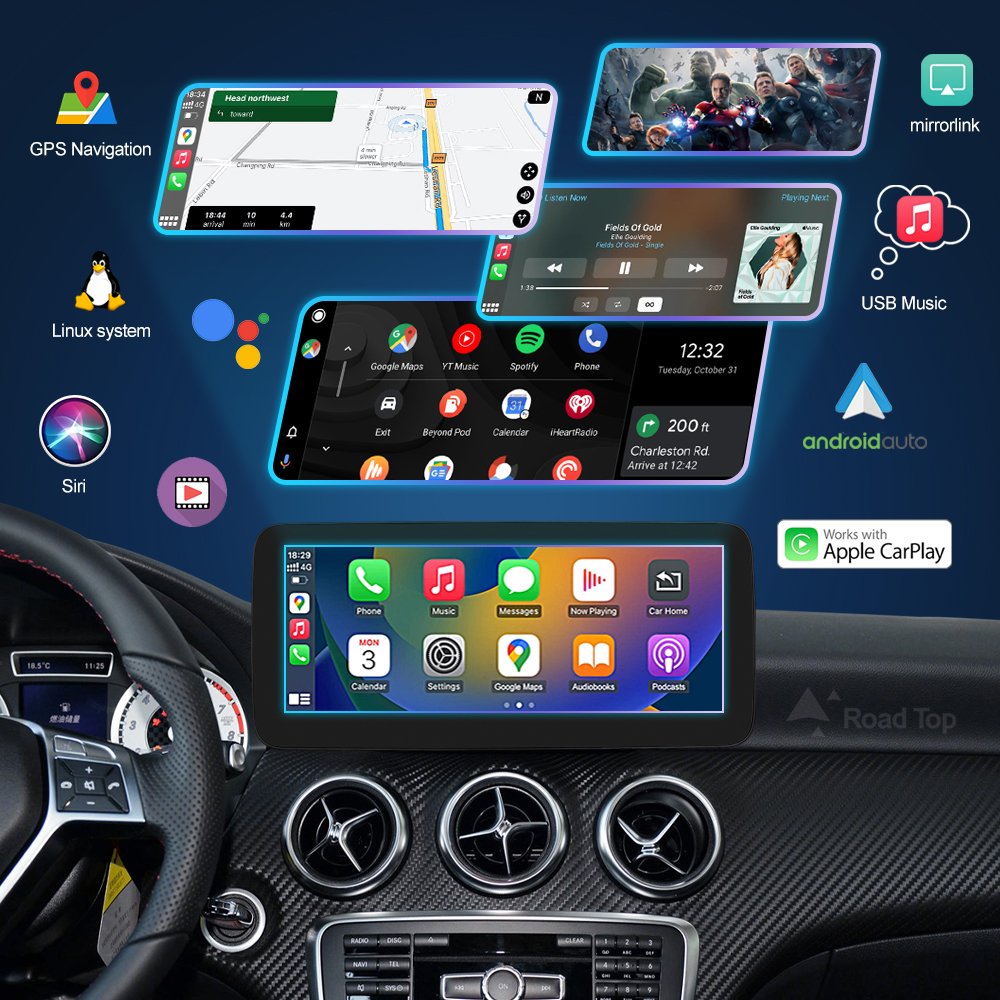 Wireless GPS Multimedia Display Screen with DVR for Mercedes-Benz W176 W246 CLA GLA Class 2013-2015 CarPlay Android Auto NTG4.5