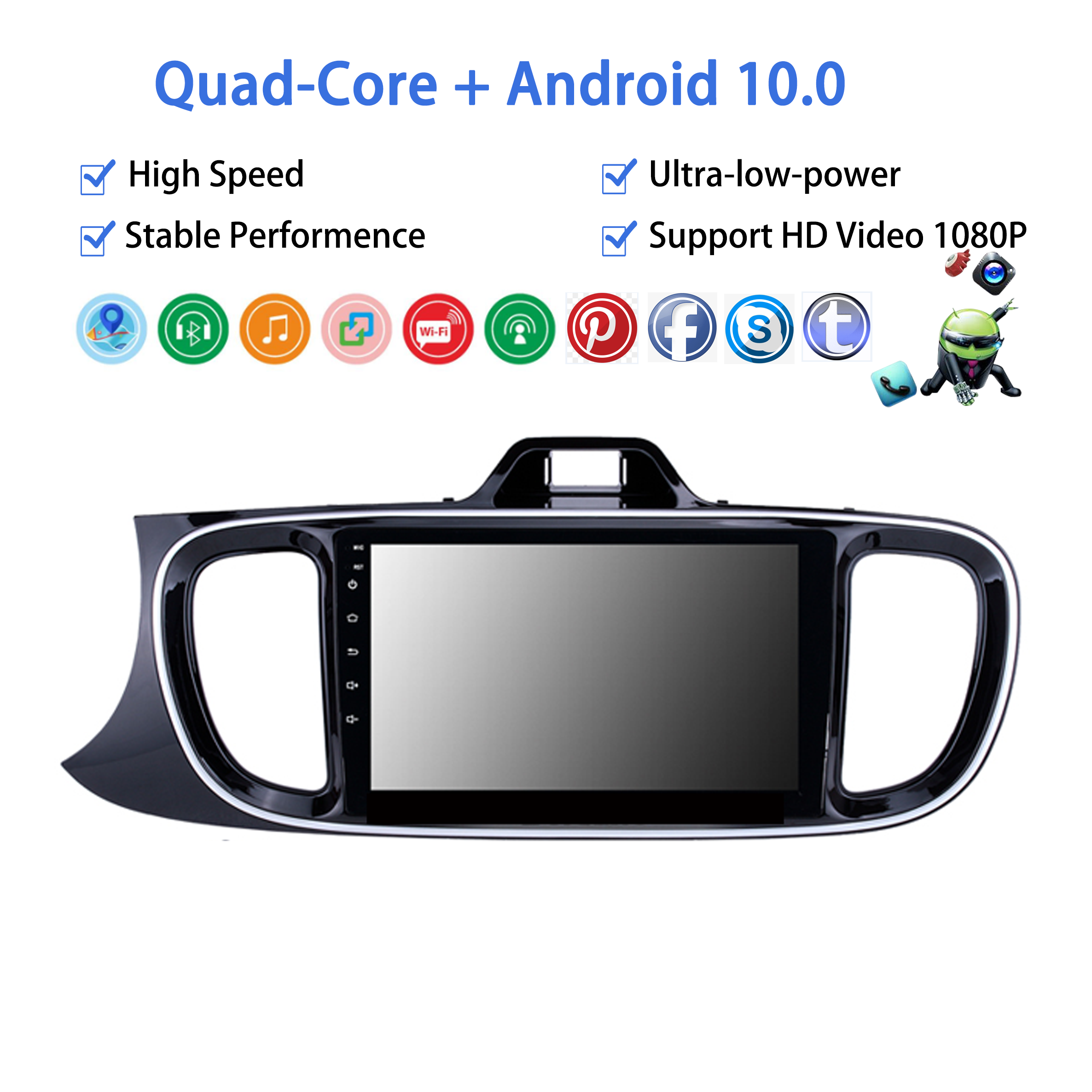 Android 10.0 Car DVD Multimedia system 9 inch IPS screen Player for KIA PEGAS LHD 2017 car radio GPS WIFI
