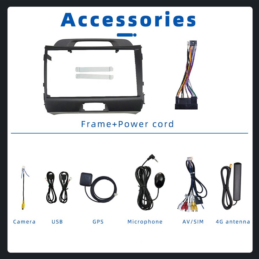 Android 13 8core 8+256gb Ips Dsp 2din Gps Wifi Car Radio Stereo For Kia Sportage 3 2010 2015 9inch Car Stereo