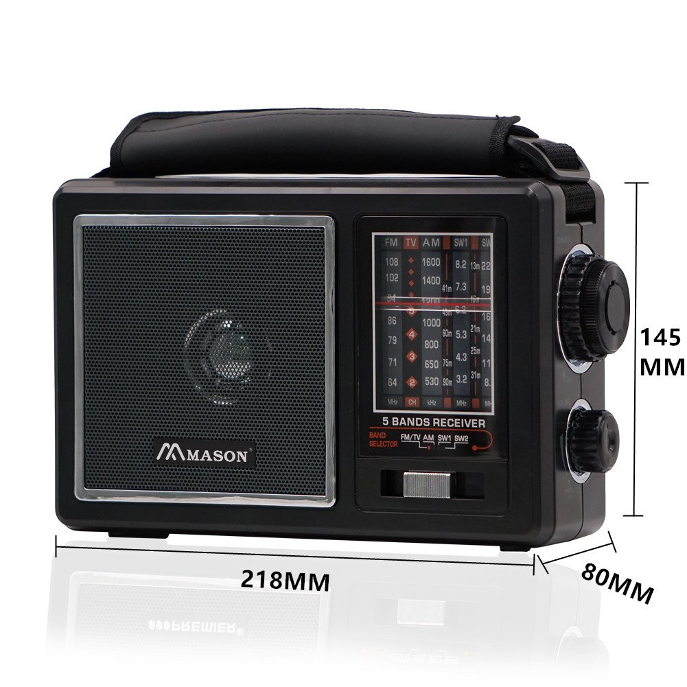 2022 Hot Selling AC Powered or Battery Operated Medium Size Receiver AM FM SW TV Radio