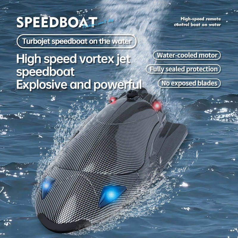 2.4g Carbon Fiber Rc Radio Electric High Speed 25km/h Vortex Turbine Jet Remote Control Racing Boat Ship Toy For Kids Adults