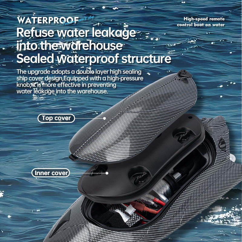 2.4g Carbon Fiber Rc Radio Electric High Speed 25km/h Vortex Turbine Jet Remote Control Racing Boat Ship Toy For Kids Adults