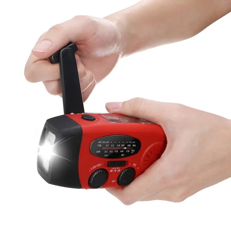 Cheap Solar Crank Portable Emergency Radio 2000mAh Rechargeable Emergency Radio WB NOAA Power Charger