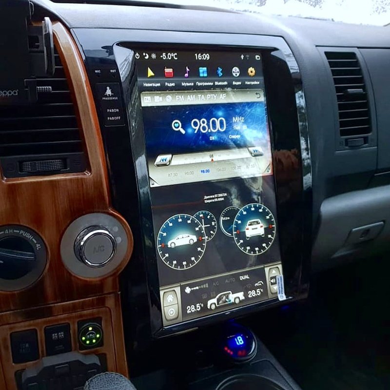 RoadNavi Tesla style Android 11 Car radio for Toyota Tundra Sequoia 2007-2013 Car Multimedia Player Wireless Carplay 4G