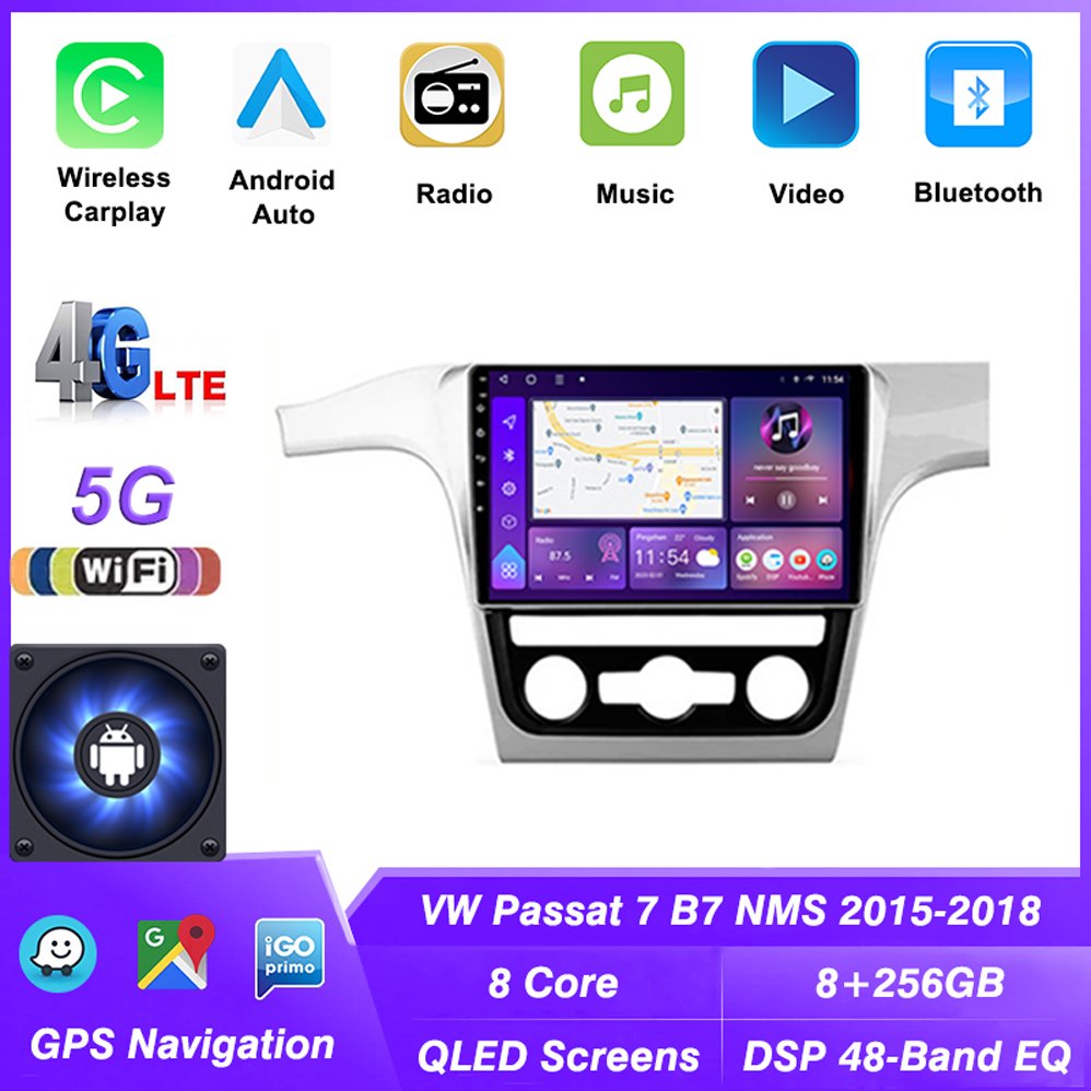New 10.1" Android Auto Radio Head Unit for For VW Volkswagen Passat 7 B7 NMS 2015-2018 Multimedia GPS Navigation Stereo Car DSP