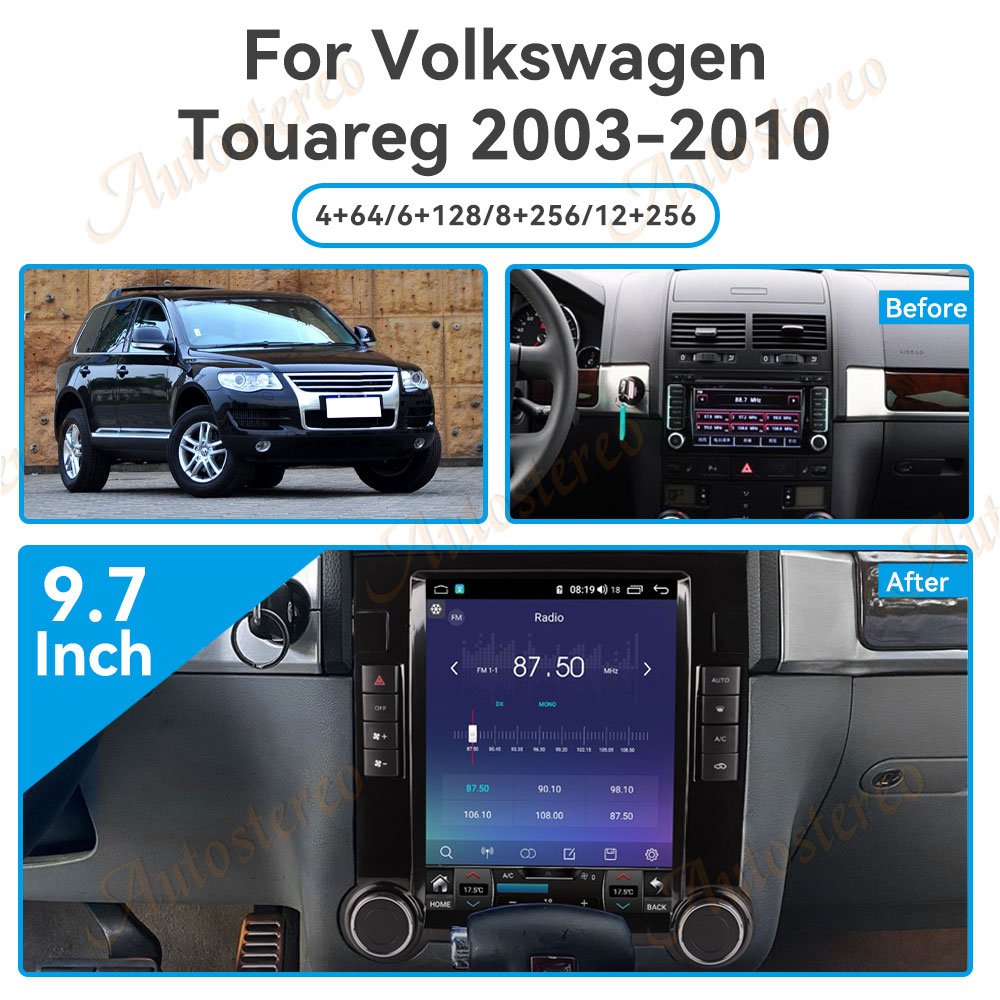 AutoStereo 5G LTE Android10 For Volkswagen TOUAREG 2003-2010 VW T5 Tesla Radio Android 10 128GB Car GPS Navigation Auto HeadUnit